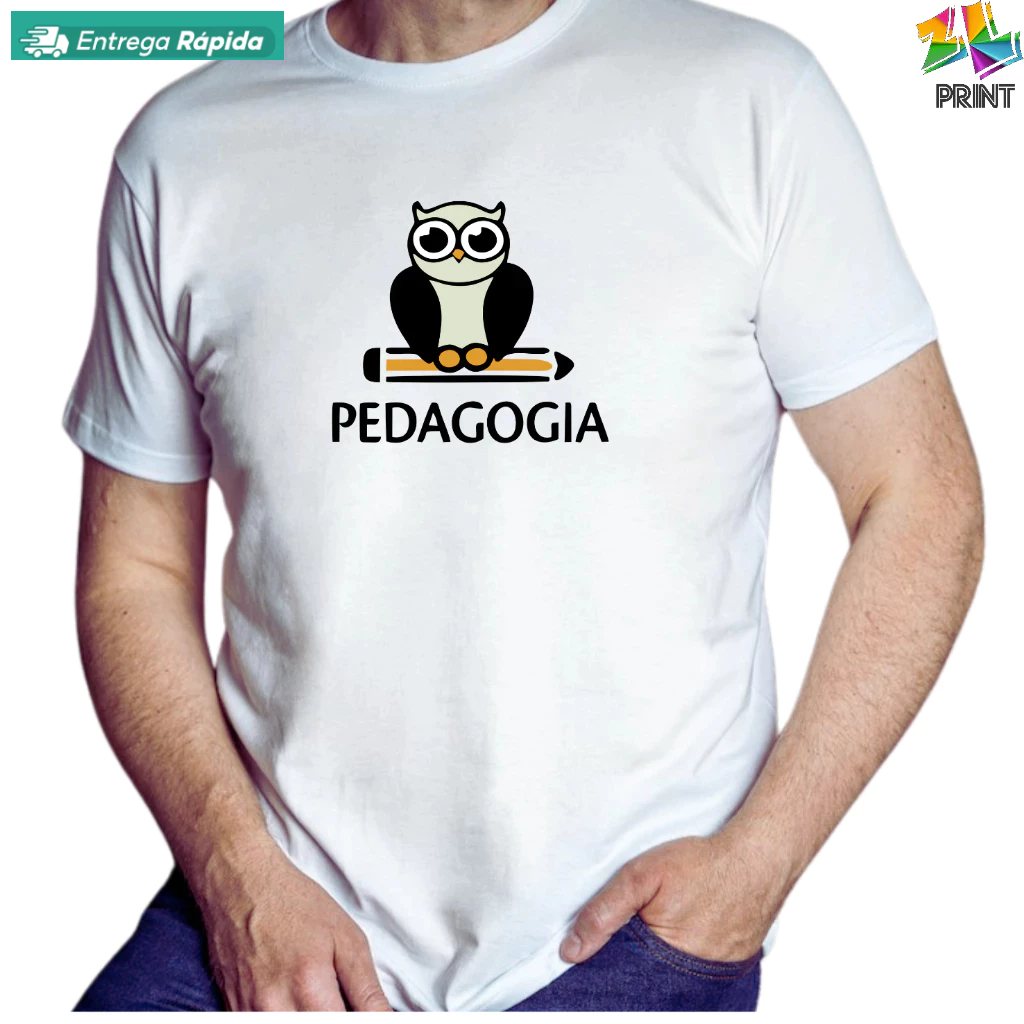 Camiseta adulto PEDAGOGIA [est. 10 ] Pedagogo Cargo Curso e Profissão ZLprint