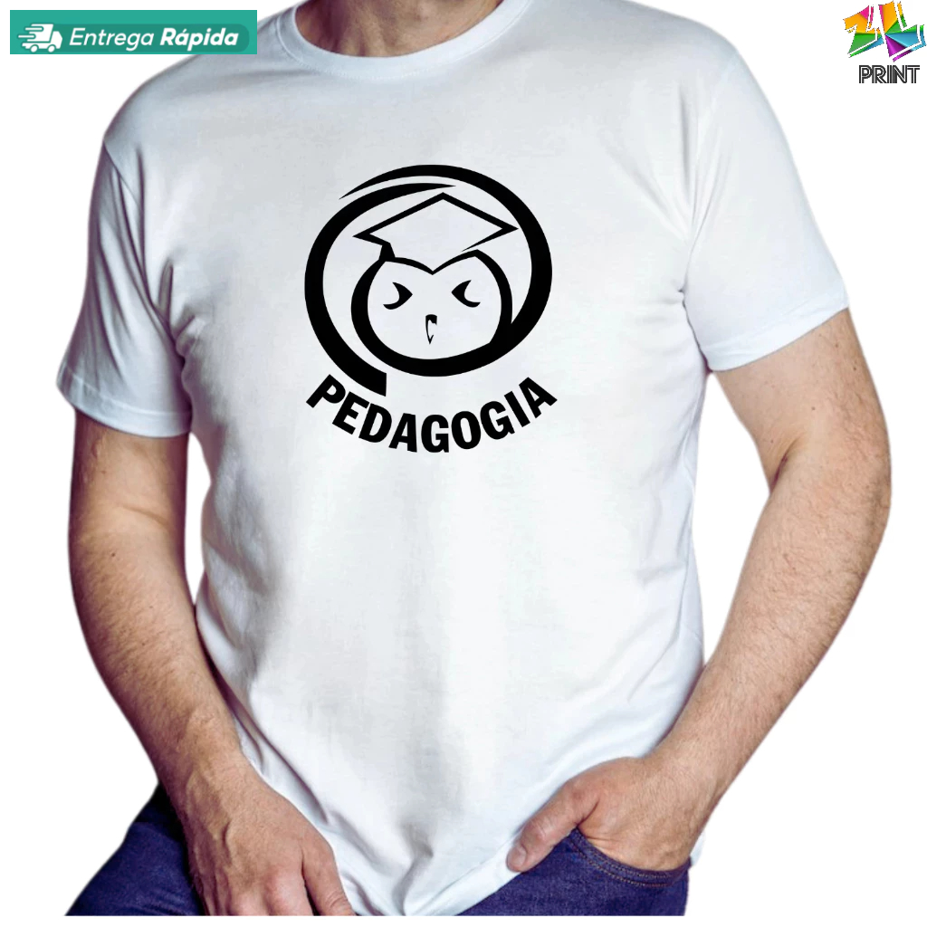 Camiseta adulto PEDAGOGIA [est. 6 ] Pedagogo Masculina Cargo Curso e Profissão ZLprint