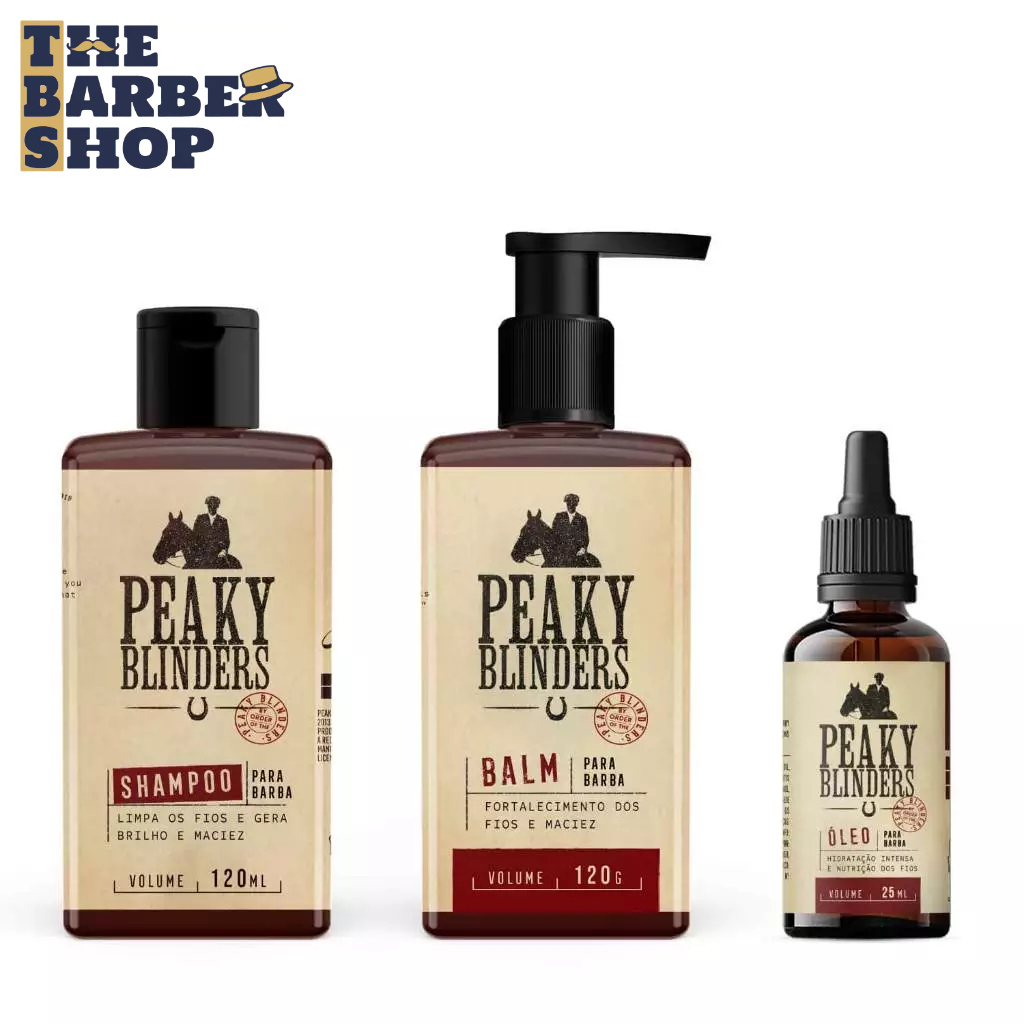 Kit para Barba Shampoo Balm Óleo Para Barba Don Alcides Peaky Blinders