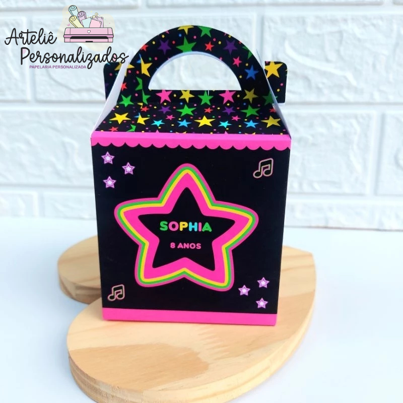 10 Caixa Maleta M - Neon -  Caixinhas Personalizadas  Caixinhas para Festa