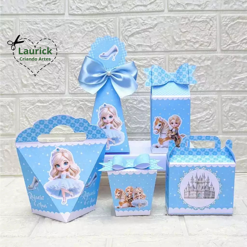 Kit Festa Cinderela Personalizado | Lembrancinhas Pegue e Monte | Papelaria Personalizada | Festa infantil