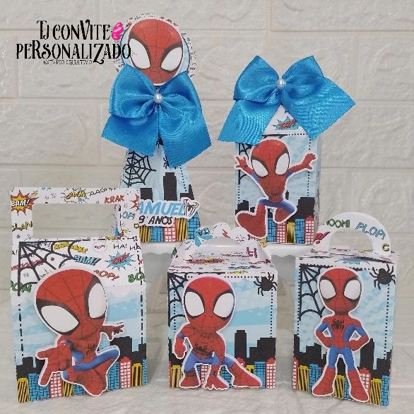 Kit Personalizados HOMEM ARANHA  CUTE / Mimos de Aniversário Lembrancinhas Caixinhas Personalizadas Kit Festa