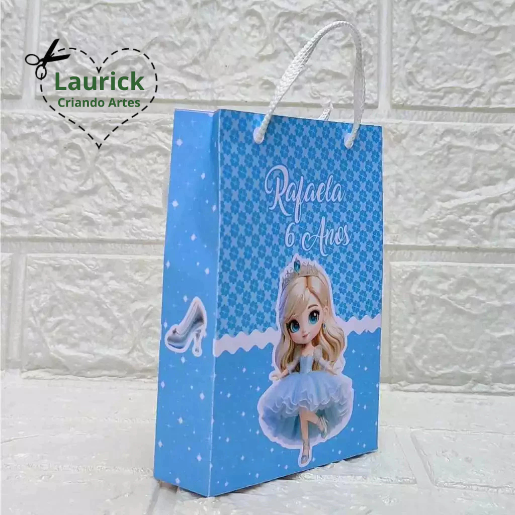 Sacolinha Personalizadas para Festa  Cinderela Cute Lembrancinhas Diversos Temas PEGUE E MONTE