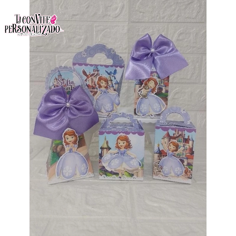 Kit Personalizados princesa Sofia/ Mimos de Aniversário Lembrancinhas Caixinhas Personalizadas Kit Festa