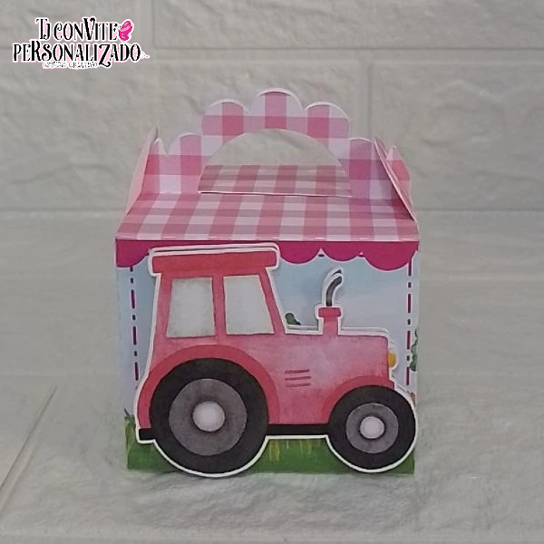 CAIXA LANCHINHO FAZENDINHA ROSA  / LEMBRANCINHA DE ANIVERSARIO INFANTIL CAIXINHAS PERSONALIZADAS