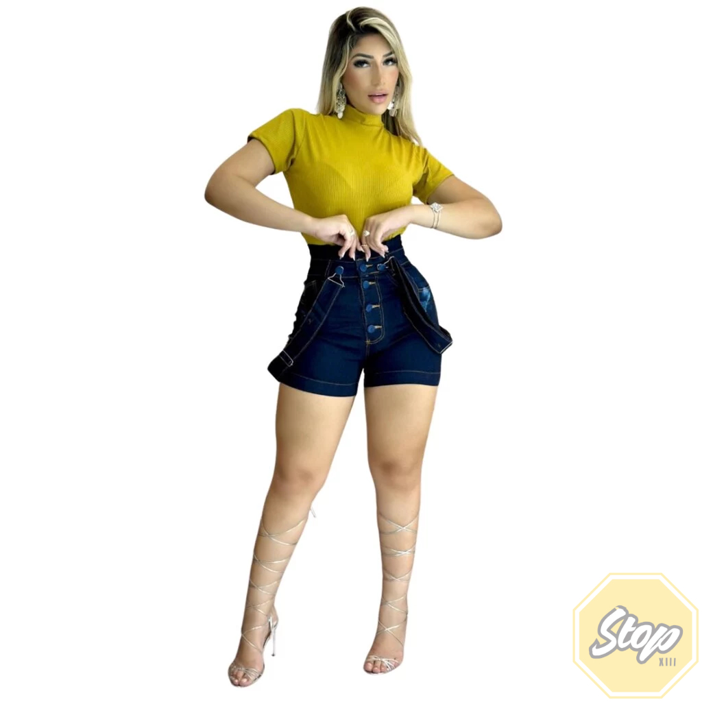 Salopete Jeans Feminina Escura, Moda Atualizada