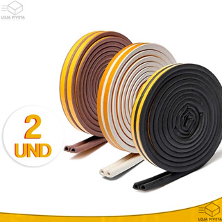 Kit 2 Fita Veda Frestas Borracha Protetor Portas Janelas Anti Ruídos Insetos 3 Metros x 20mm em Oferta na Shopee