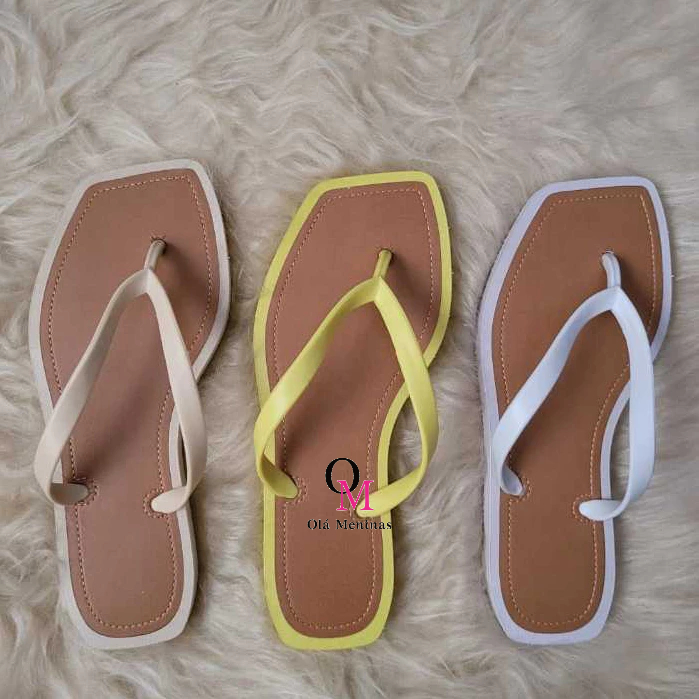 Chinelo Feminino Rasteirinha Sandália Liso Praia Piscina Passeio Verão