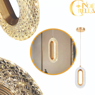 Pendente Cristal Oval Moderno Dourado Luminária 7w Bivolt Acrílico 3 Em 1 Luminária De Teto Lavabo em Oferta na Shopee