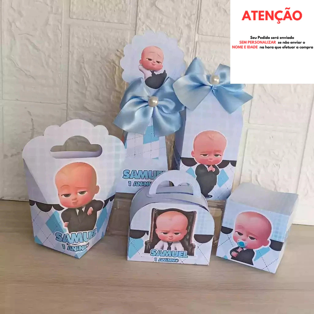 Kit Personalizados Caixinhas Poderoso Chefinho Lembrancinha Chá de bebe-Aniversario-festa