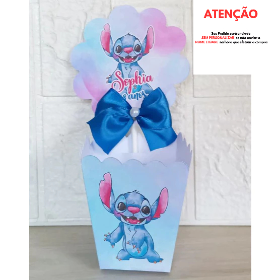 Kit Centro de mesa Cachepot personalizado  Stitch Festa-Lembrancinhas-Aniversario