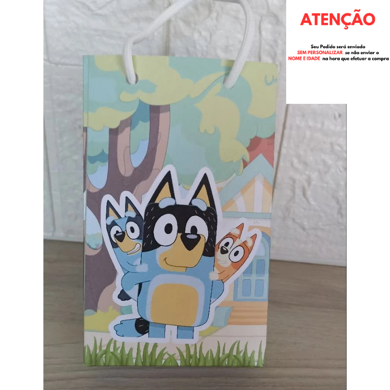10 Sacolinha Surpresa P Bluey Personalizada saquinho bolsa de lembrancinha para presente