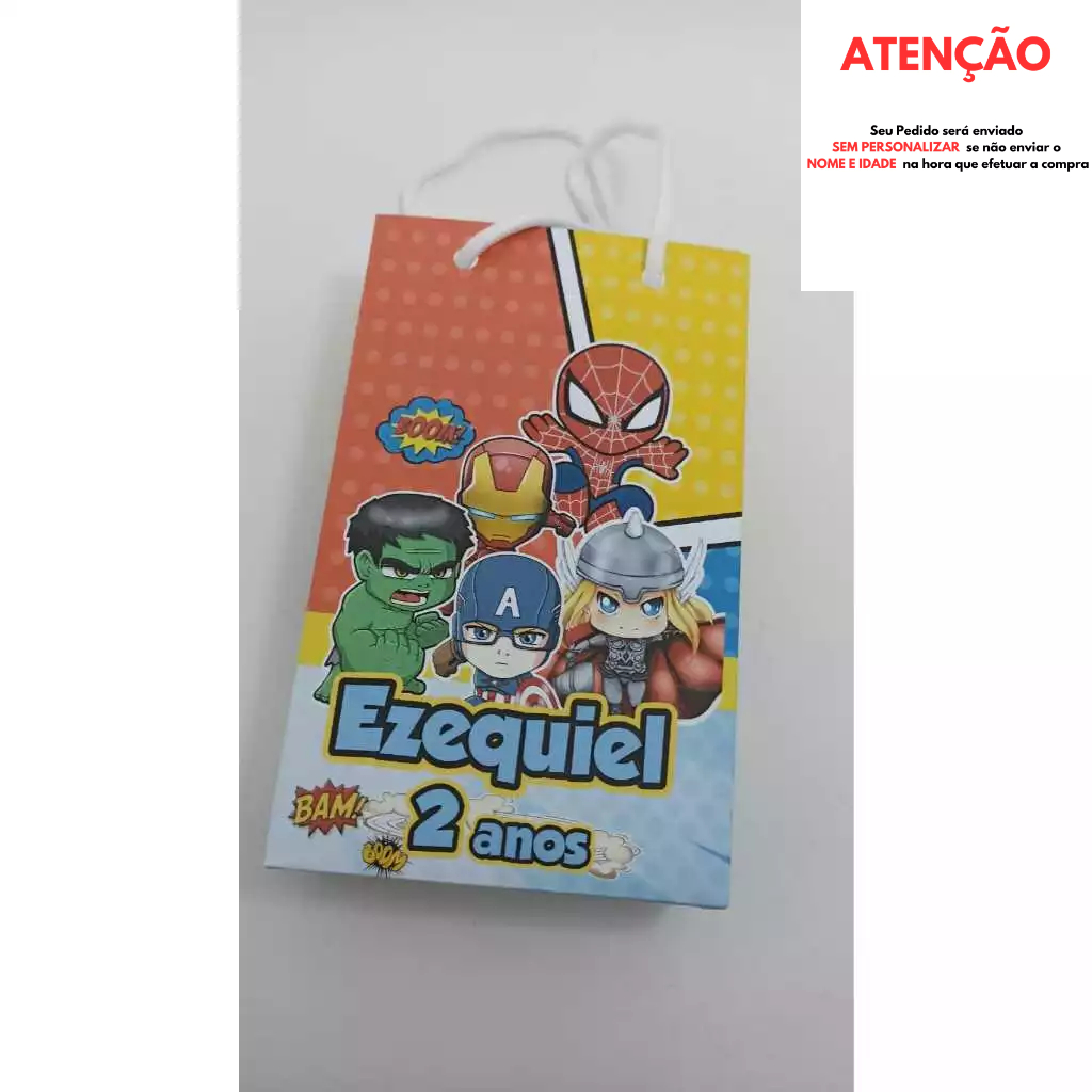 Sacolinhas surpresas personalizadas Vingadores Cut Lembrancinha Aniversario