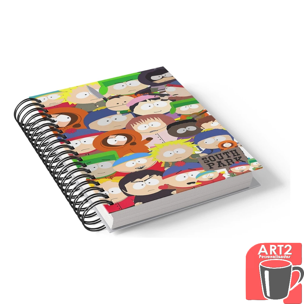 Caderno South Park 10 12 e 15  Materias Capadura  Folhas em Oferta na Shopee