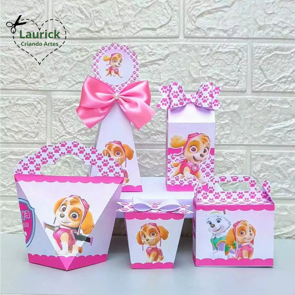 Kit Festa Skye Patrulha Canina Personalizado | Lembrancinhas Pegue e Monte | Papelaria Personalizada | Festa infantil