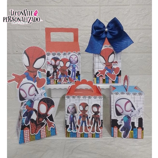 Kit Personalizados homem-aranha cute e os amigos/ Mimos de Aniversário Lembrancinhas Caixinhas Personalizadas