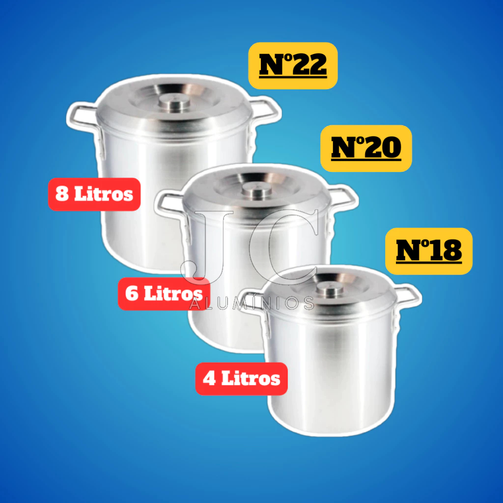 Kit Feijoada 3 Peças Jogo Latãozinho N22 N20 N18 Linha Hotel Caldeirão Aluminio / Cozinha / Panela em Oferta na Shopee