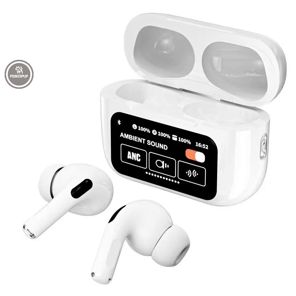 NOVA A9 Pro Touch Screen ANC Fones De Ouvido Sem Fio TWS Ruído Cancelando O Fone Bluetooth 5.3 Suporte APP A9Pro