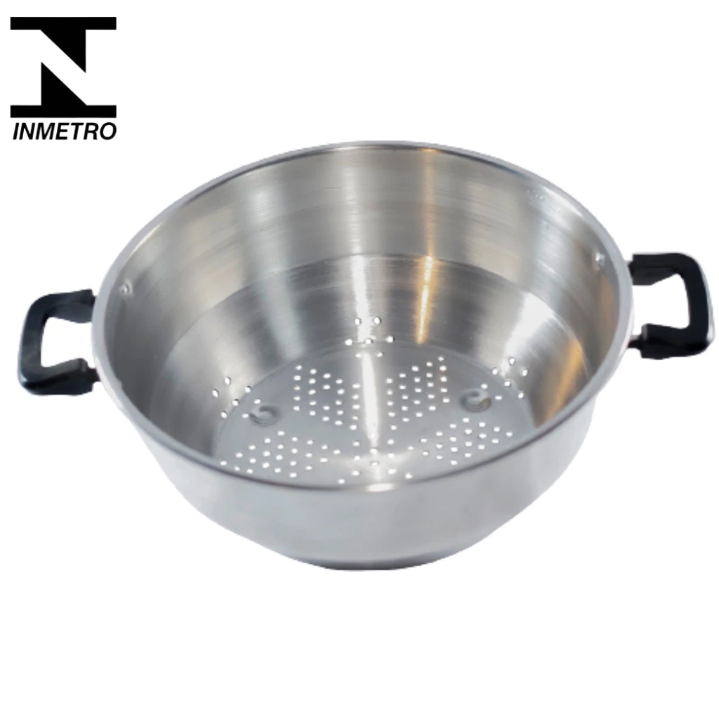 Escorredor De Macarrão Massas Em Aluminio Com Alças Baquelite 3 Litros