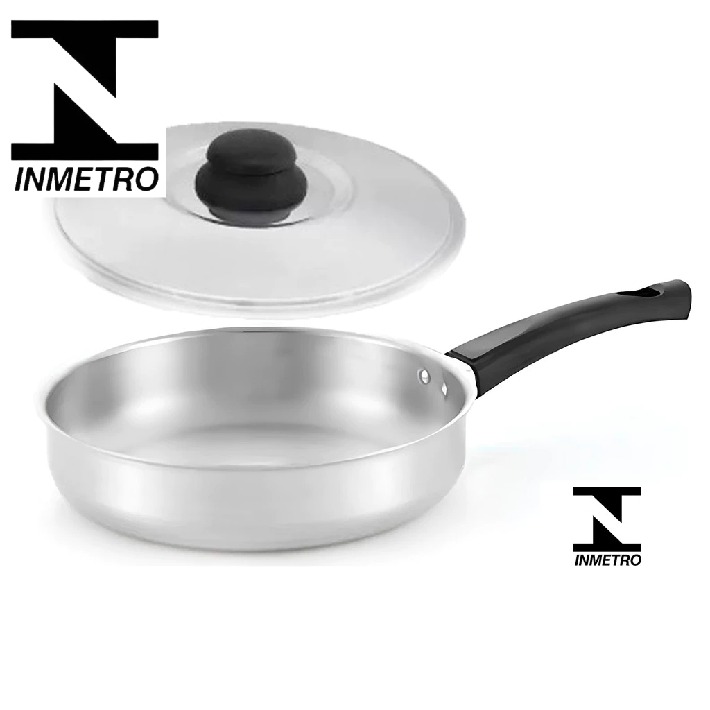 Frigideira de Aluminio Polida Todos os tamanhos Aluminio Grosso e resistente Com Tampa Francesa em Oferta na Shopee