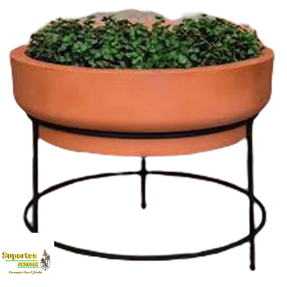 Suporte Baixo Redondo Tri Pé para vaso de planta de 15 cm a 35 cm de Diâmetro