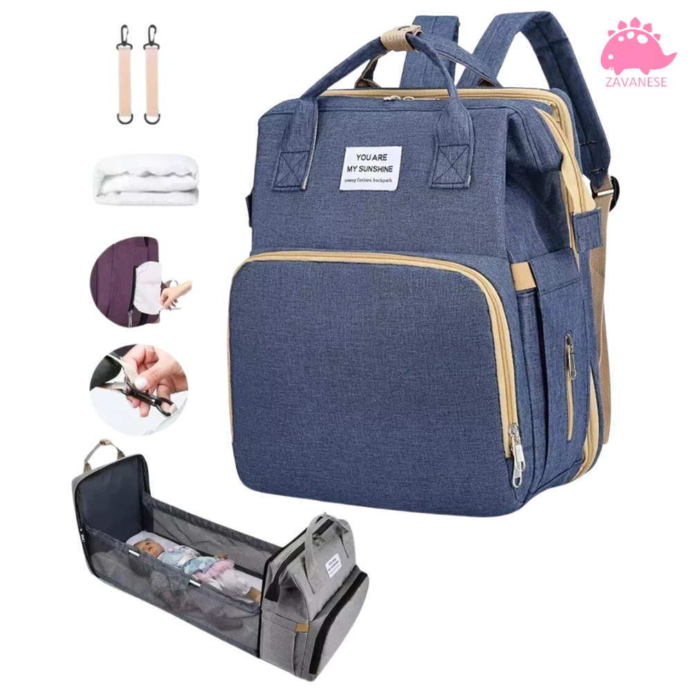 Mochila Bolsa Maternidade Térmica Impermeável Vira Berço ZAVANESE em Oferta na Shopee