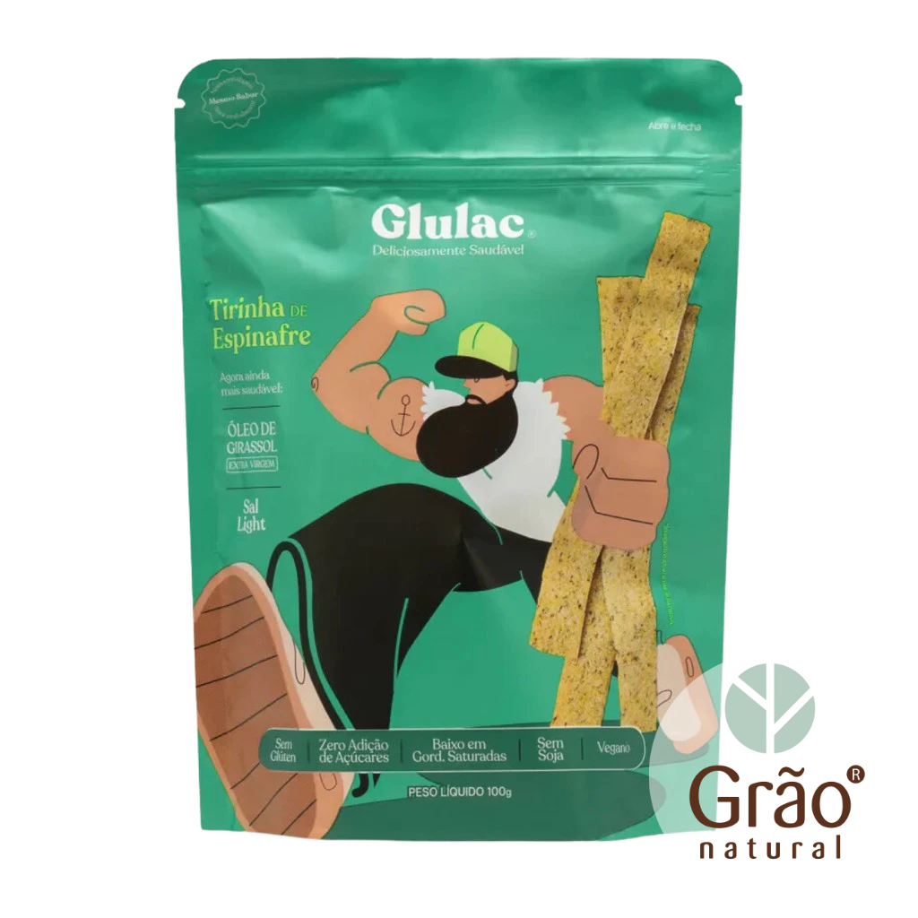 Tirinha de Espinafre Sem Glúten Vegana 100g Glulac