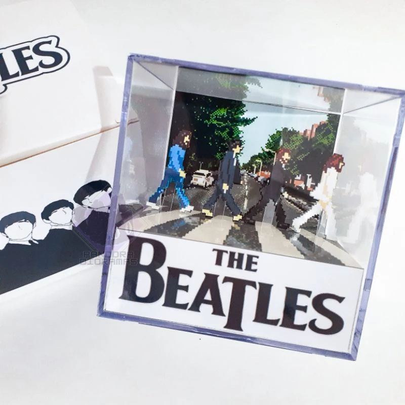 Cubo Diorama - Beatles - Abbey Road Album Pixel arte em Oferta na Shopee