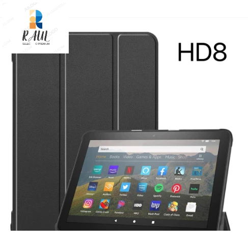 Capa/protetor de tela em couro genuíno para tablet Amazon Fire HD8 Plus (2020-2022) com função de hibernação. em Oferta na Shopee