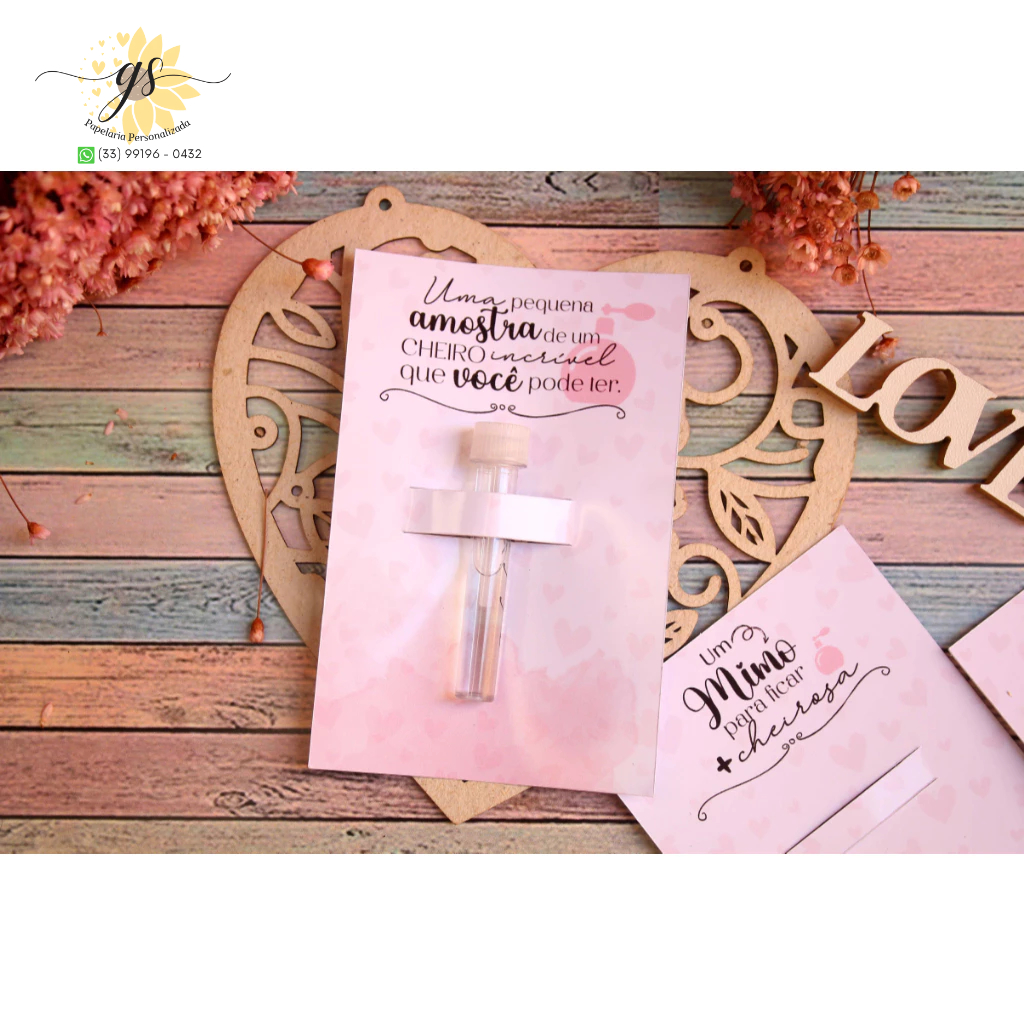 Cartão Card  Amostra de Perfume Personalizável - Mimo para Cliente