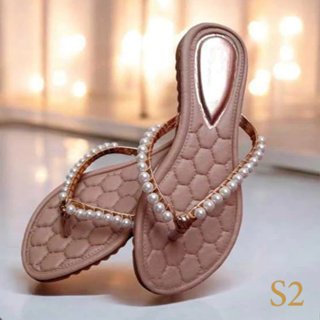 Sandália Rasteira Feminina Rasteirinha  Detalhe com Pérolas Delicada e Perfeita em Oferta na Shopee