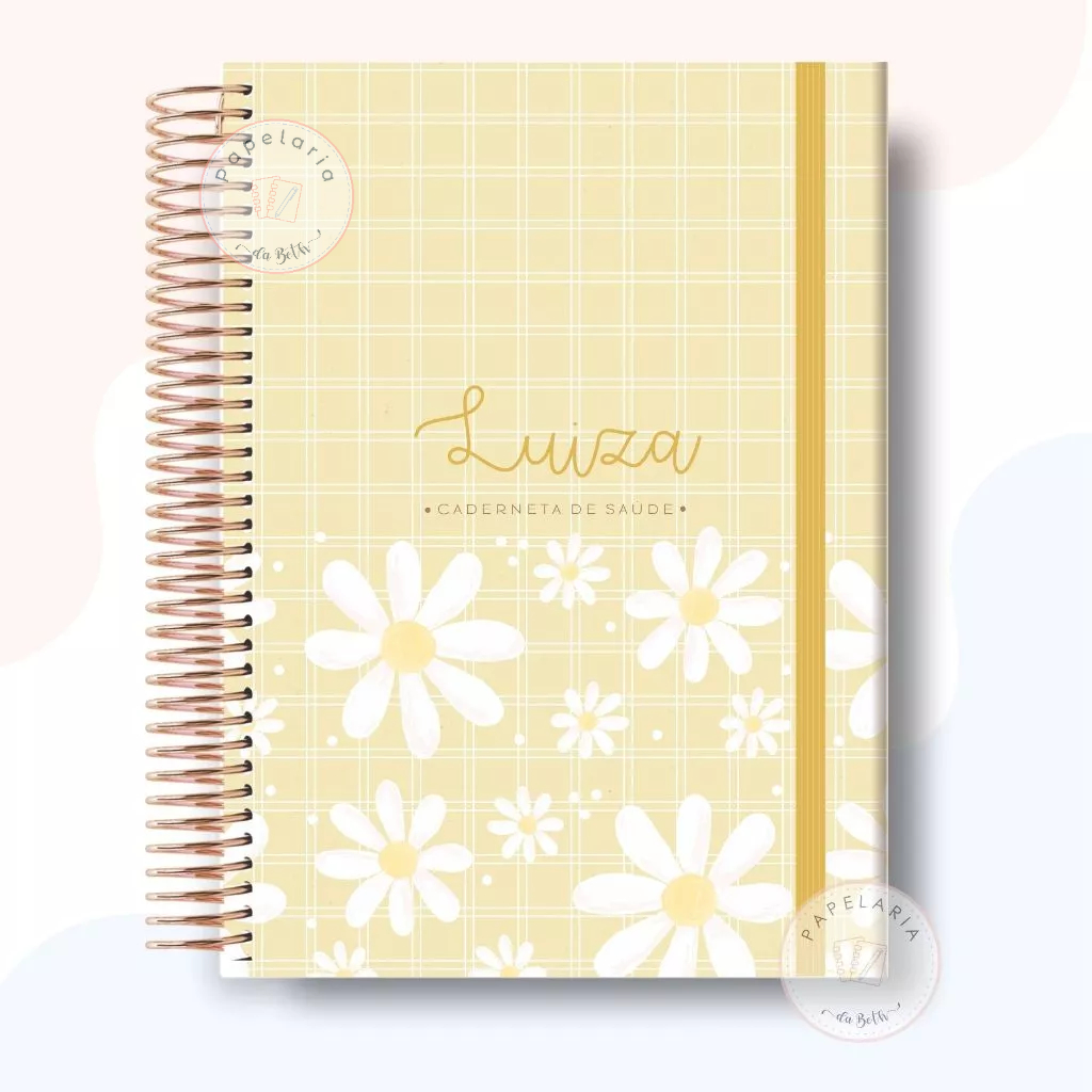 Caderneta de Vacinação Infantil SUS Atualizada – Personalizada com Nome – Capa Dura Espiral - Margaridas em Oferta na Shopee