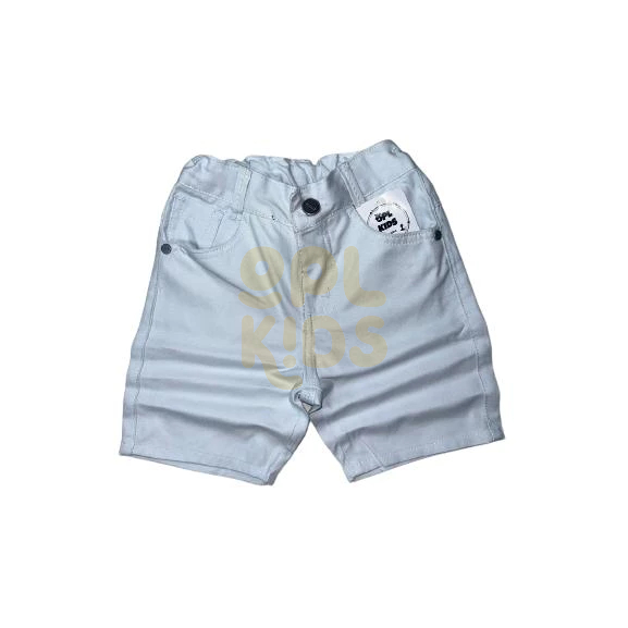 Bermuda Brim Sarja Color Branca Preta e Bege Menino Infantil