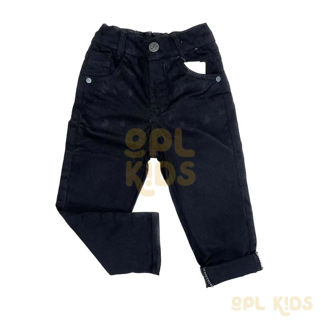 Calça Sarja Brim Preta Skinny Infantil Menino Masculina Jeans