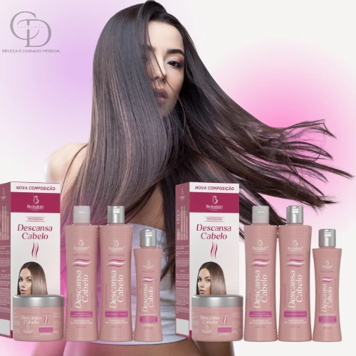 2 Kits Capilar Descansa Cabelo 8 Itens Bio Instinto Progressiva Orgânica Profissional