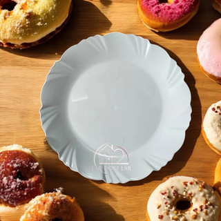 Kit 30 Pratos de Sobremesa Pétala Plástico branco Para Sobremesa Salgados ou Doces