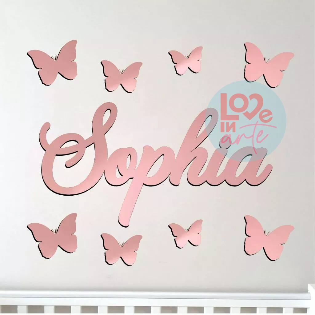 Detalhes do Nome 20cm decorativo acrílico porta, parede, quarto bebê - Maternidade, Aplique