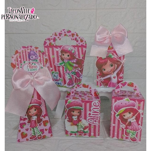 Kit Personalizados é Moranguinho/ Mimos de Aniversário Lembrancinhas Caixinhas Personalizadas