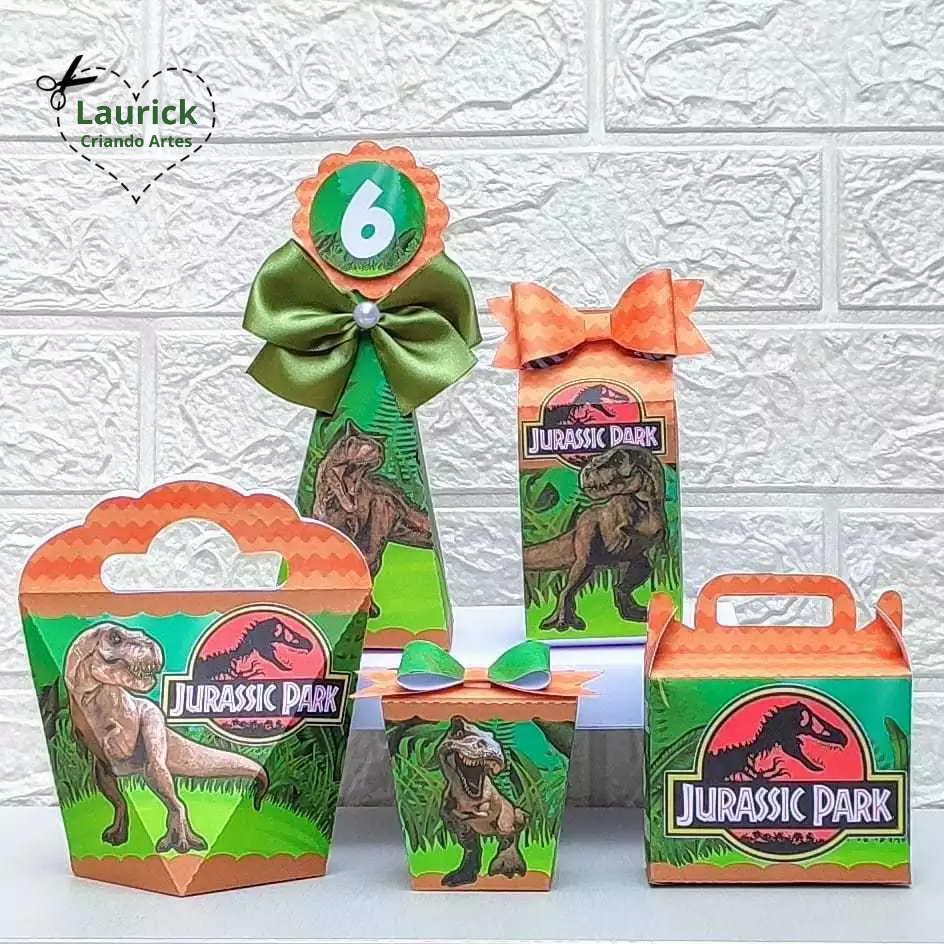 Kit Festa Jurrasic Park Personalizado | Lembrancinhas Pegue e Monte | Papelaria Personalizada | Festa infantil