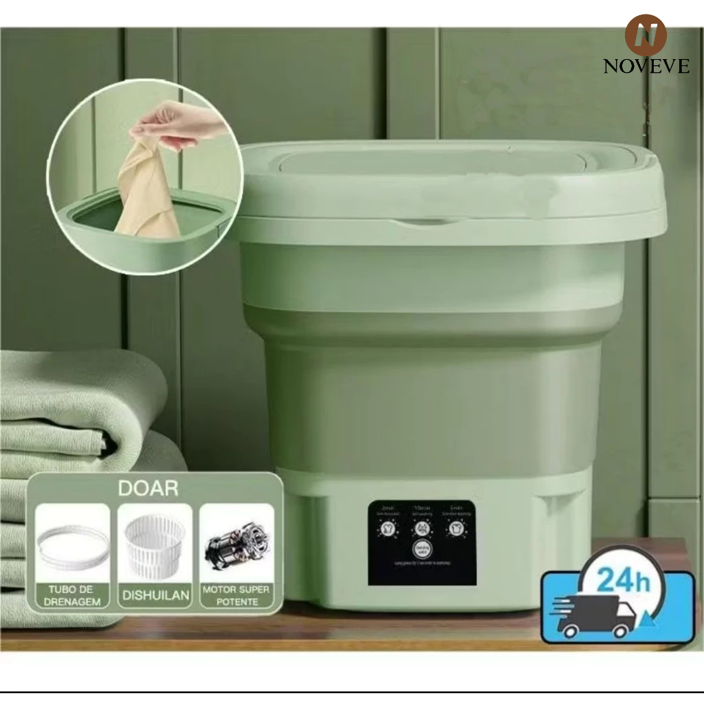 Mini máquina de lavar roupa dobrável portátil moderna semi automática NOVEVE