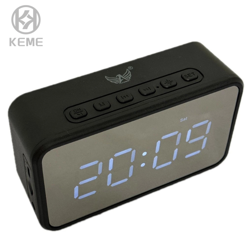Relógio Digital LED De Mesa Com Alto-falante Bluetooth Com três Alarme TF AUX Portátil AL-8385 em Oferta na Shopee