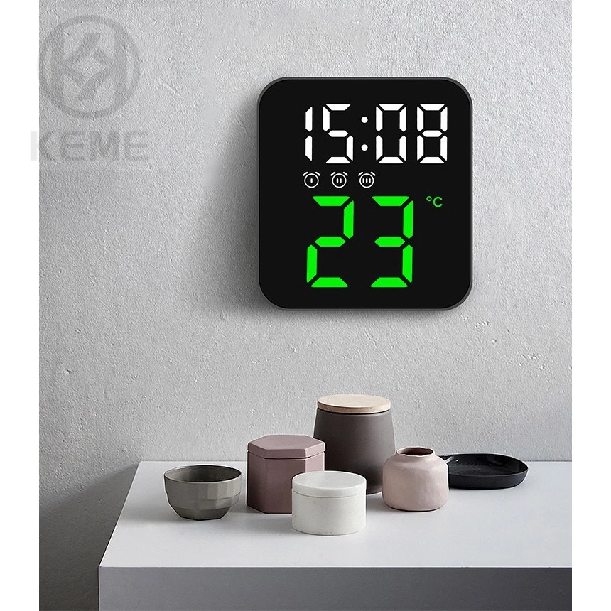 Relógio Digital Led Temperatura Alarmes Usb Mesa E Parede LE-2164