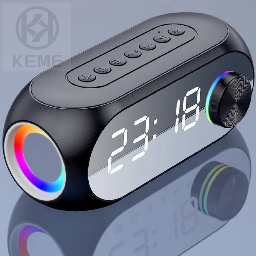 Radio Relógio Tela Espelho Dimmer LED Bluetooth Mini Duplo Alarme TF Fm Portátil AL-8353 em Oferta na Shopee