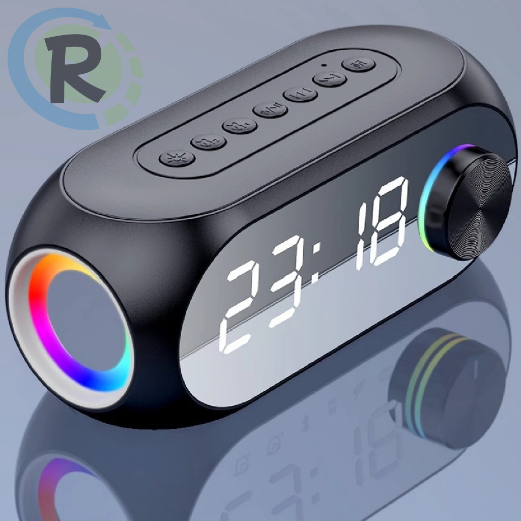 Radio Relógio Digital LED De Mesa Tela Espelho Dimmer Bluetooth Duplo Alarme TF Fm Portátil AL-8353