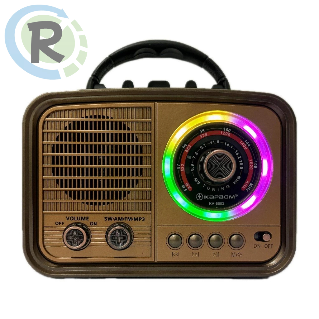 Radio retro vintage fm am usb sd bateria bluetooth Luminária Rgb ka-5583
