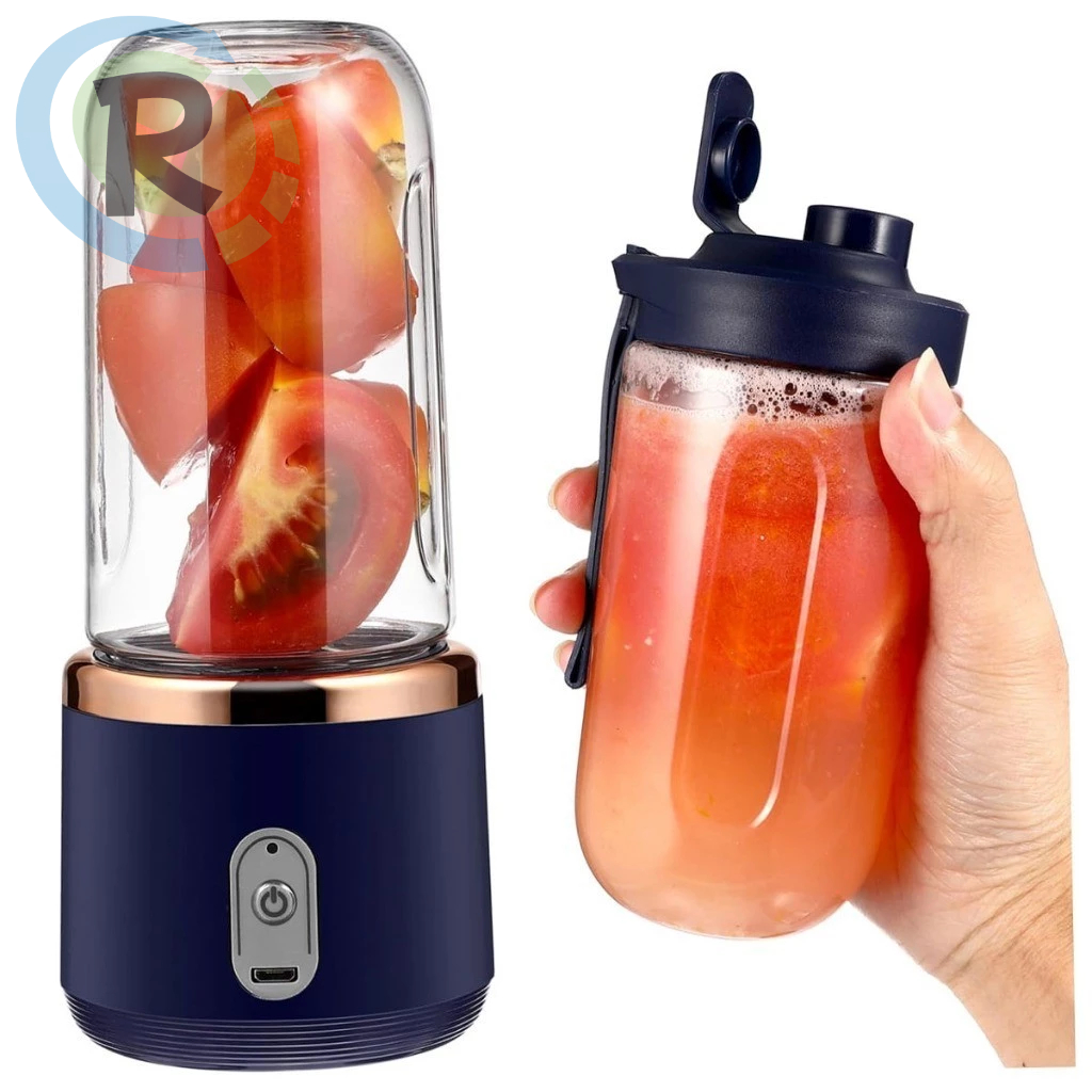 Mini Liquidificador Mixer Processador Portátil Casa Camping Carro Recarregável 2 Copos Bivolt