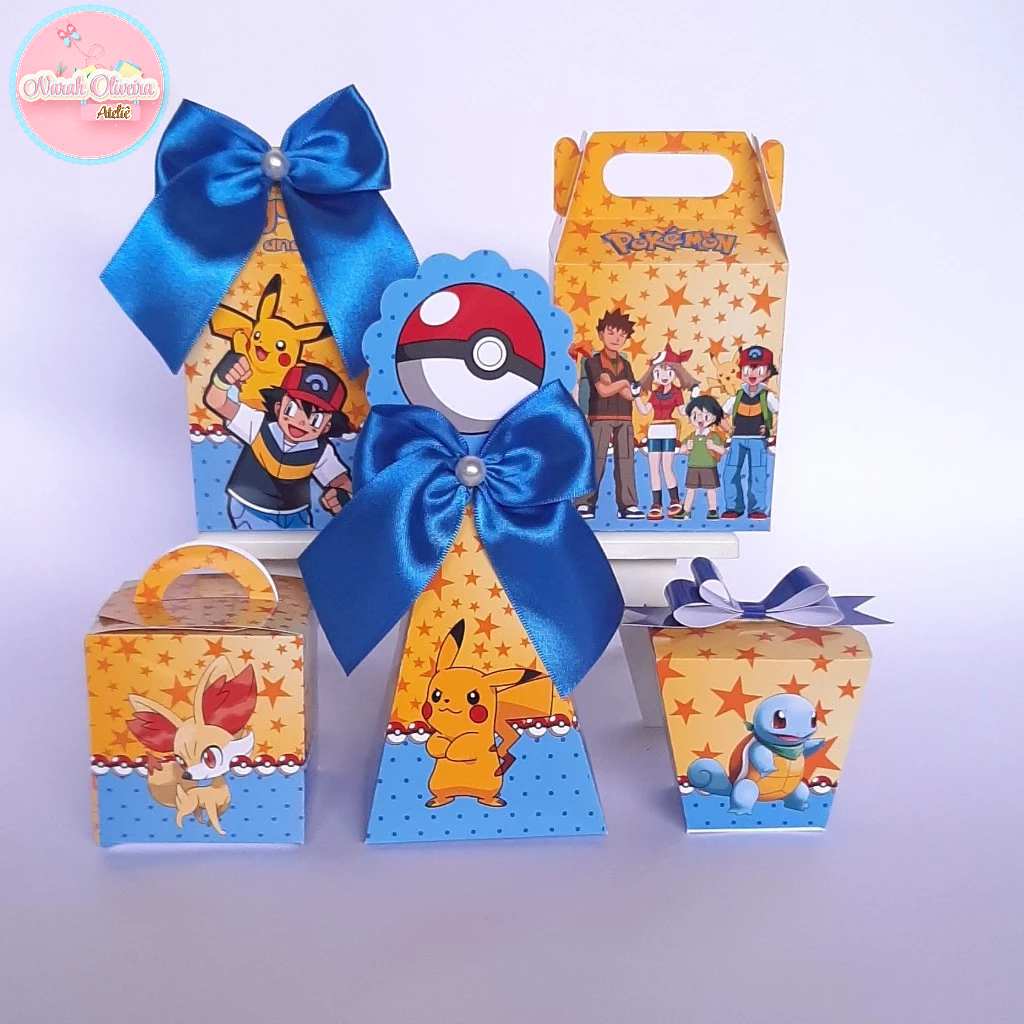 Kit Festa POKÉMON Pegue e Monte | Caixinhas Personalizadas | Lembrancinhas para Festa Infantil