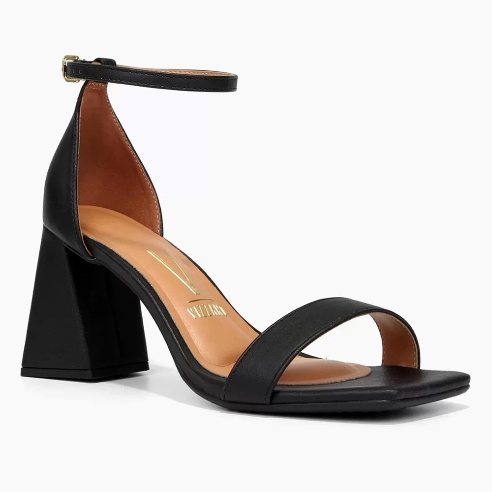 Sandália Vizzano Salto Médio Feminina - Preto em Oferta na Shopee