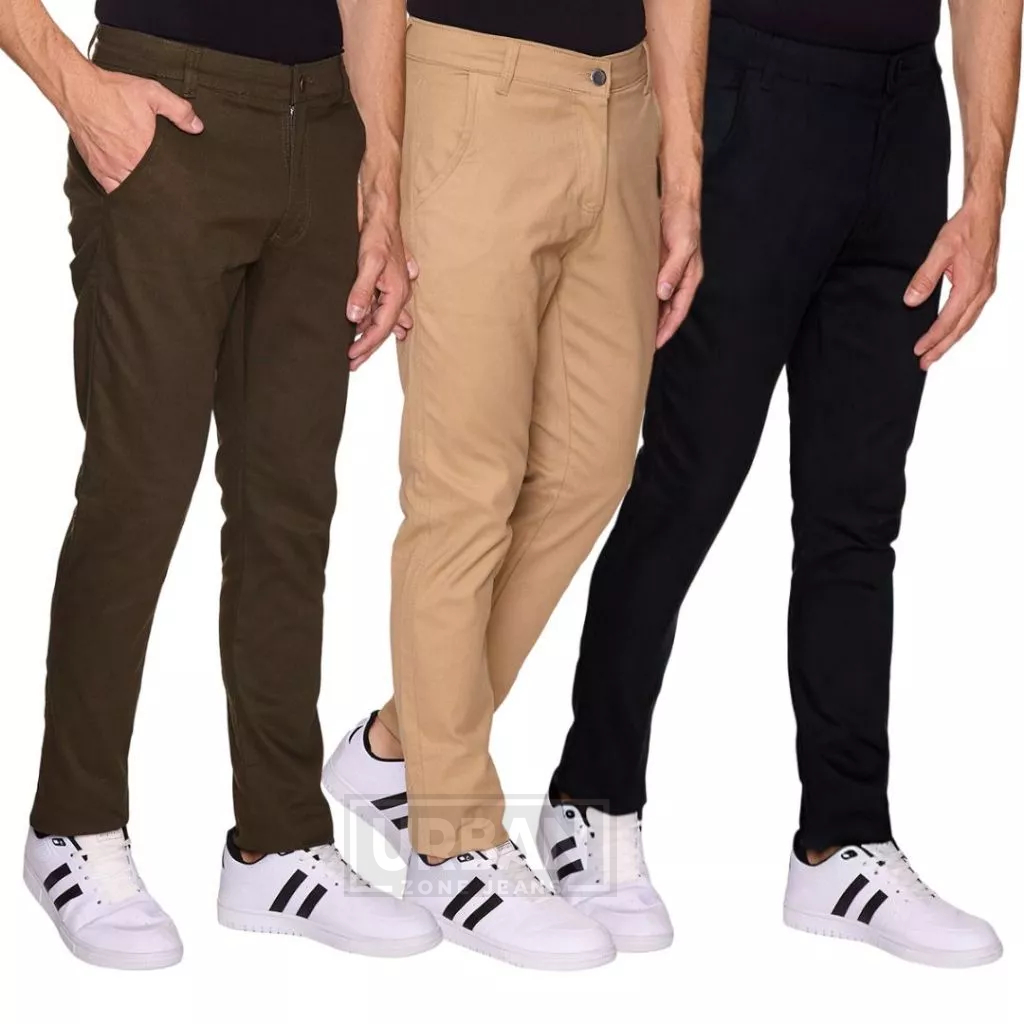 Kit 3 Calça Sarja Masculina c/ Elastano Lycra Slim Skinny Esporte Fino Premium