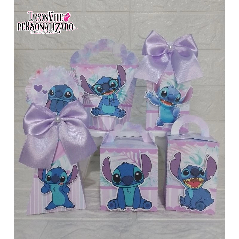 Kit Personalizados Stitch no lilás/ Mimos de Aniversário Lembrancinhas Caixinhas Personalizadas